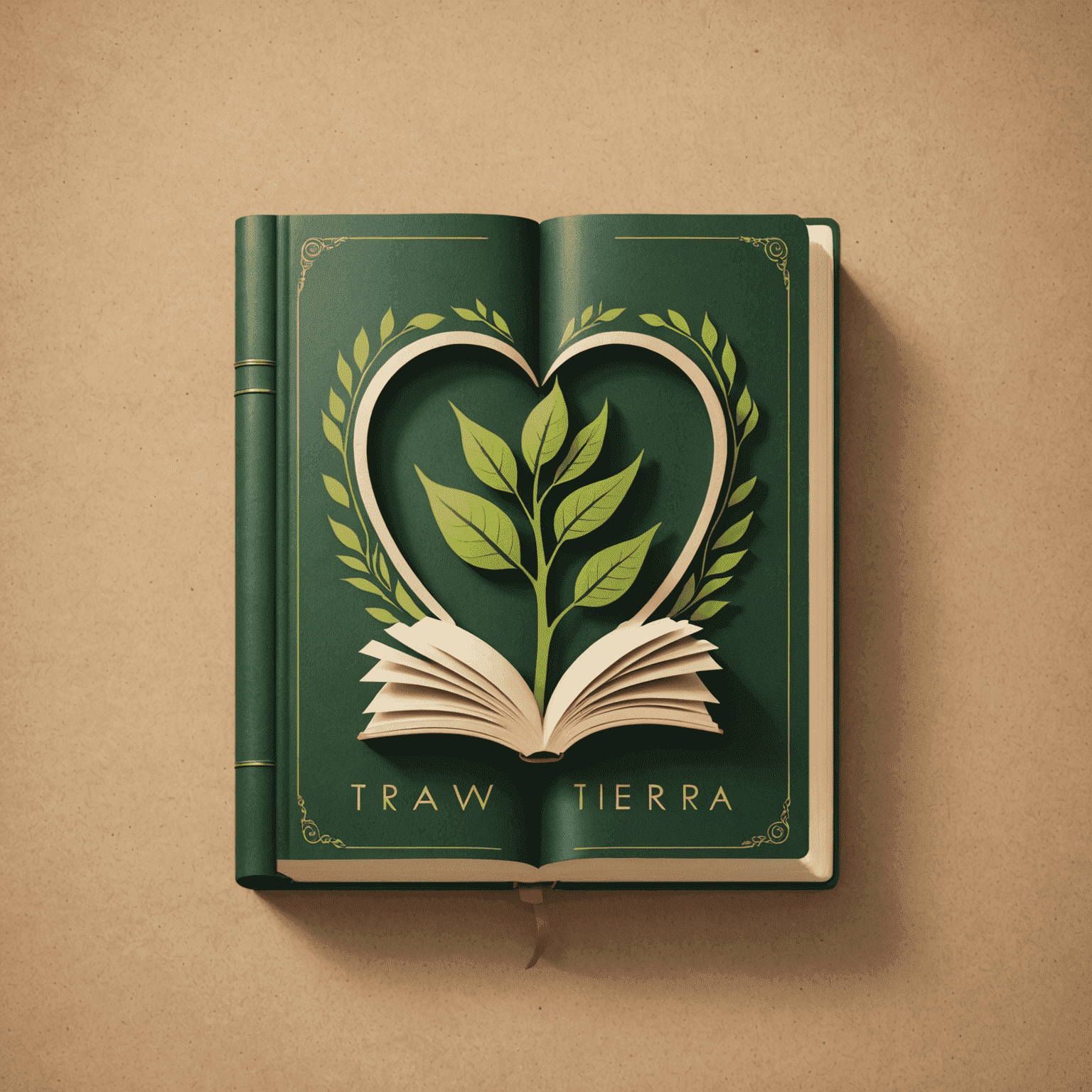 rawthetera logo featuring a stylized book design