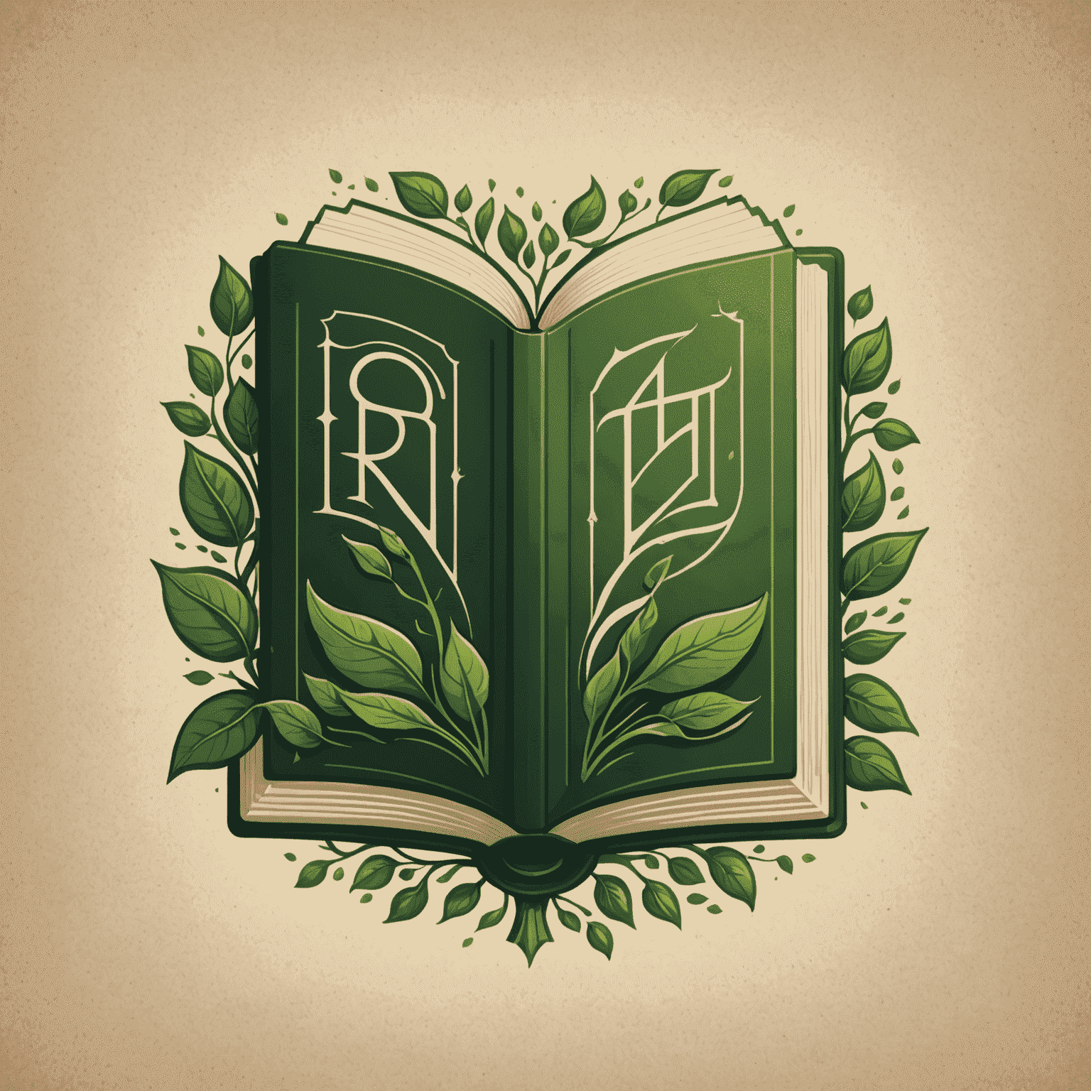 rawthetera logo featuring a stylized book design