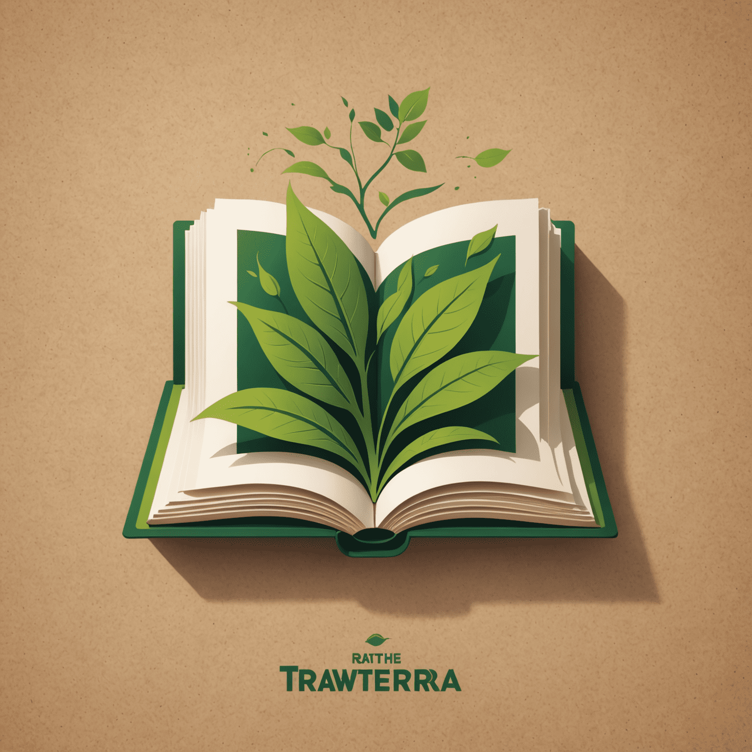 rawthetera logo featuring a stylized book design