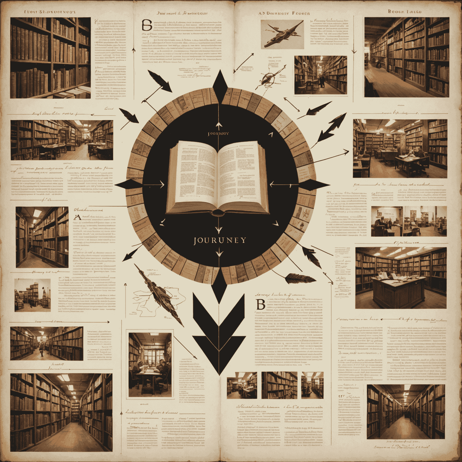 A collage showing various stages of the book publishing process, from manuscript to printed book, with arrows indicating the journey